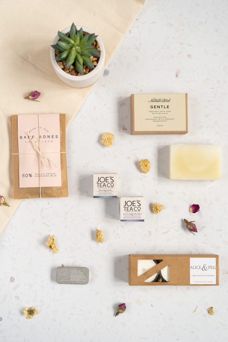 London product photography flat lay of beauty brand