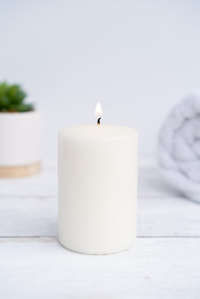 styled stock photography white candle